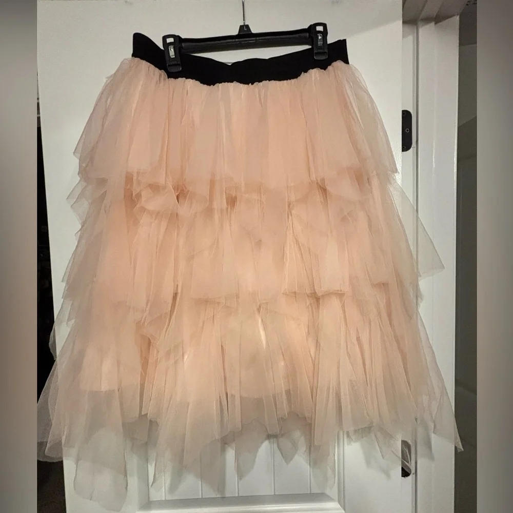 Eloquii Studio-Romantic Fun Black waistband Light Pink Layered Tulle Skirt, 14 - Picture 1 of 5